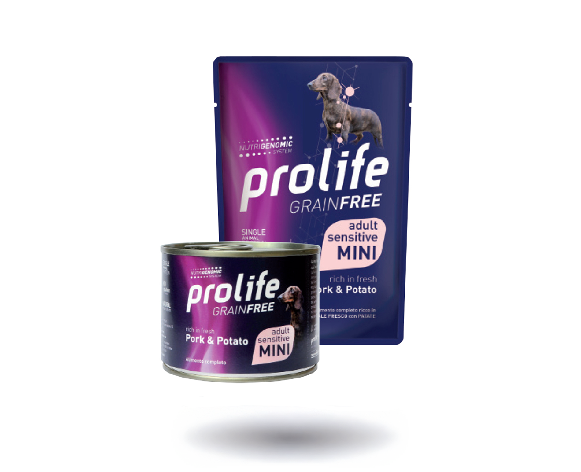 PROLIFE CANE GRAIN FREE SENS. ADULT Mini MAIALE & PATATE PROLIFE CANE GRAIN FREE SENS. ADULT Mini MAIALE & PATATE