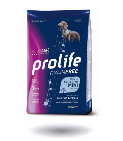 PROLIFE CANE GRAIN FREE SENS. ADULT Mini SOGLIOLA & PATATE
